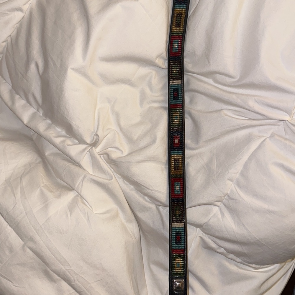 Brighton silver buckle beaded leather belt - Picture 4 of 8